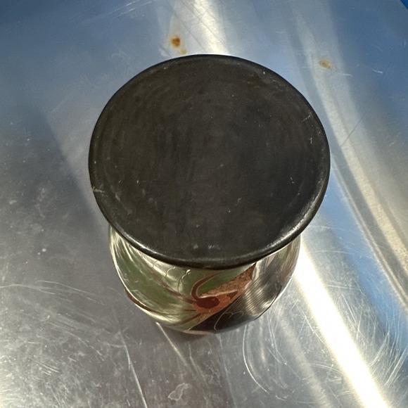 VINTAGE FOLK ART ANIMAL THEMED POTTERY VASE 6.5 Green - Picture 6 of 6